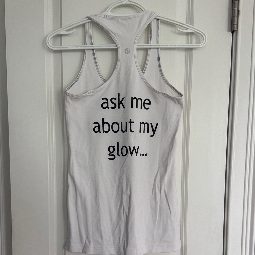 lululemon athletica White Tank Top with Black Text